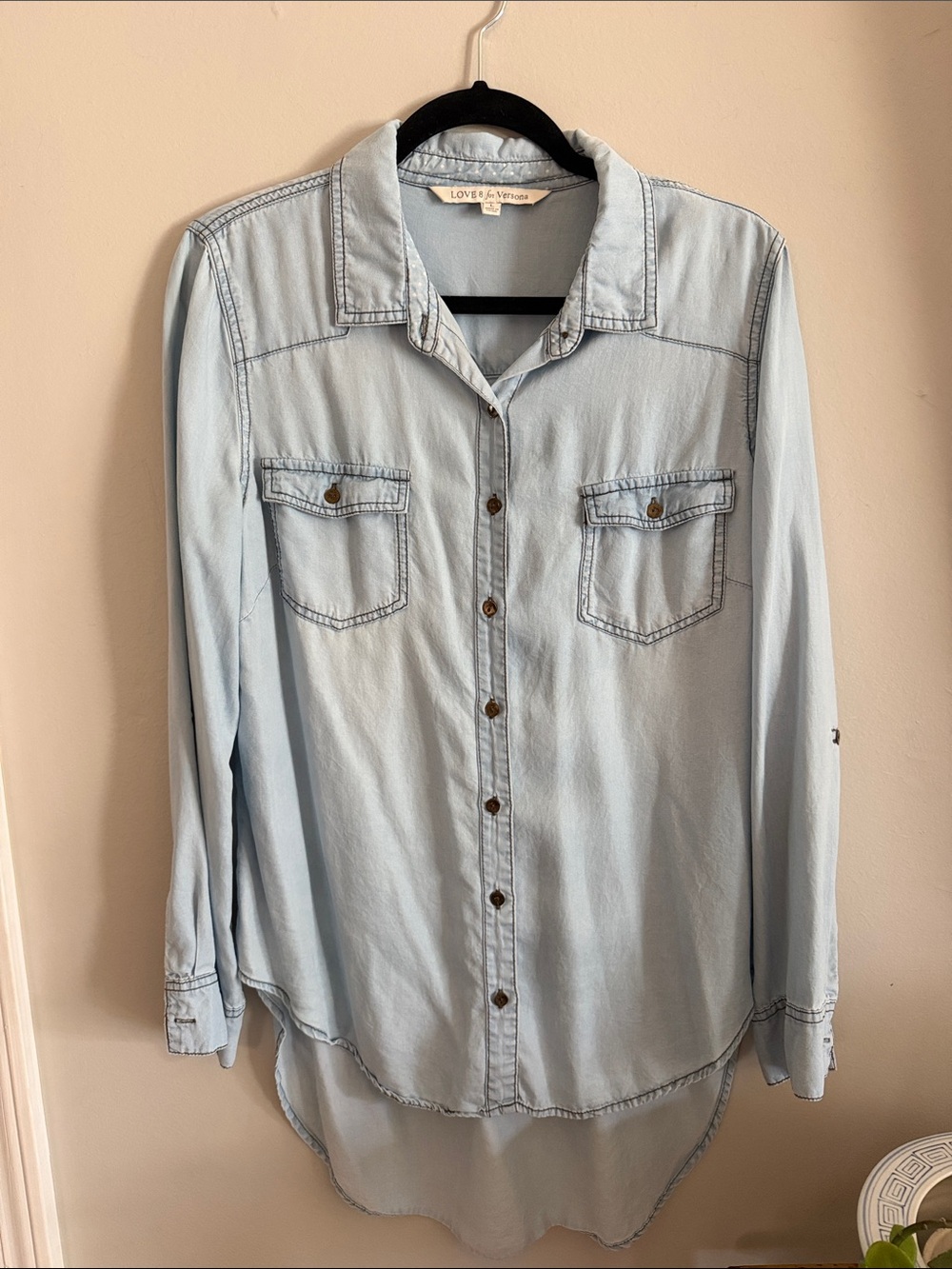 Versona Light Blue Denim Button-Down Shirt